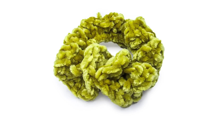 Thick and Super Soft Velvet Crochet Scrunchie Ponytail Holders Oh, Heart!