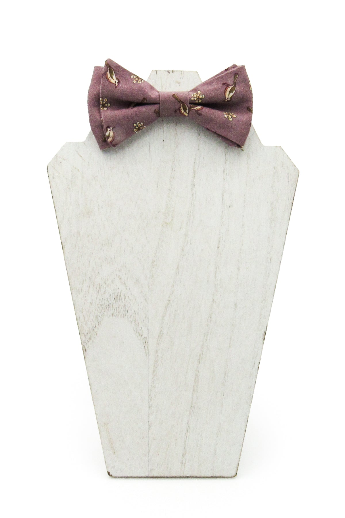 Wren and Cactus Flower Mauve Cotton Pre-Tied Bow Tie