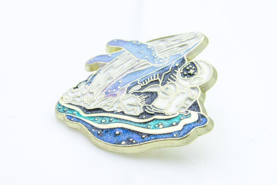 Astronaut and Whale Enamel Pin