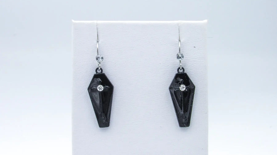 Blood Red and Black Coffin Dangle Earrings Earrings Oh, Heart!