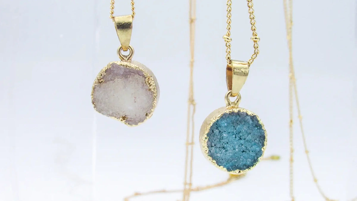 Small Druzy Crystal Pendant Necklaces Necklaces Oh, Heart!