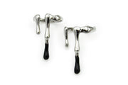 Black on Silver Dripping Adjustable Ring Ring Oh, Heart!