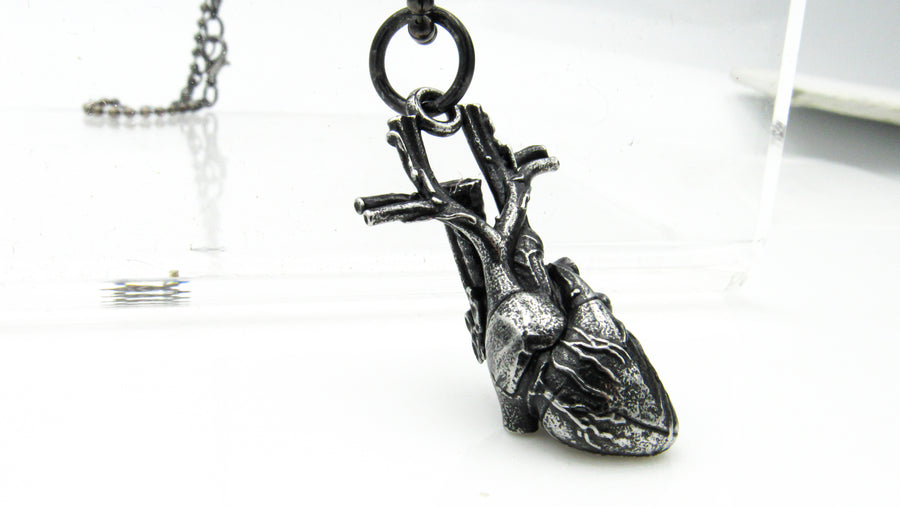 Black Anatomical Heart Pendant Necklace Necklaces Oh, Heart!