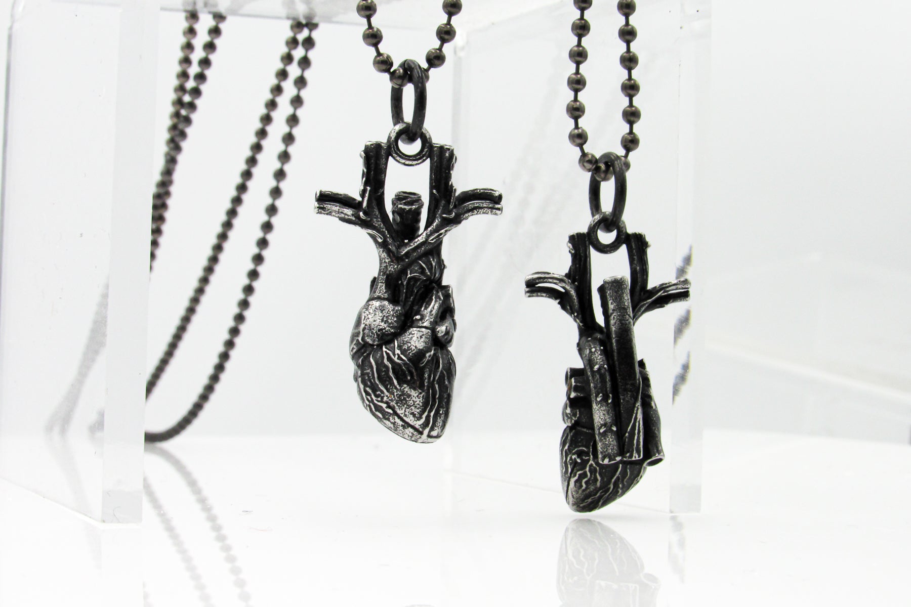 Black Anatomical Heart Pendant Necklace Necklaces Oh, Heart!