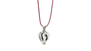Black and White Striped or Spotted Lampwork Heart Pendant Necklace Necklaces Oh, Heart!