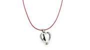 Black and White Striped or Spotted Lampwork Heart Pendant Necklace Necklaces Oh, Heart!