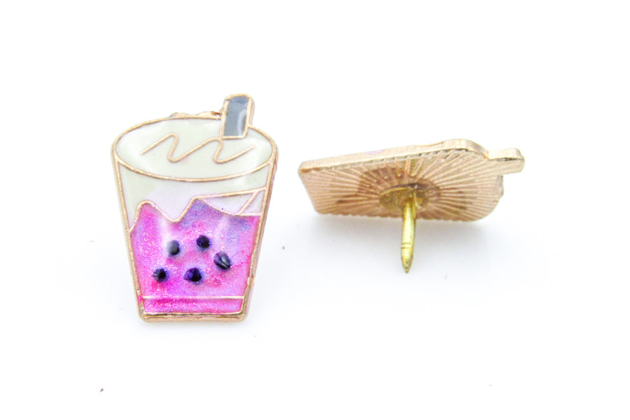 Glittery Boba Bubble Tea Enamel Pin Pin Oh, Heart!