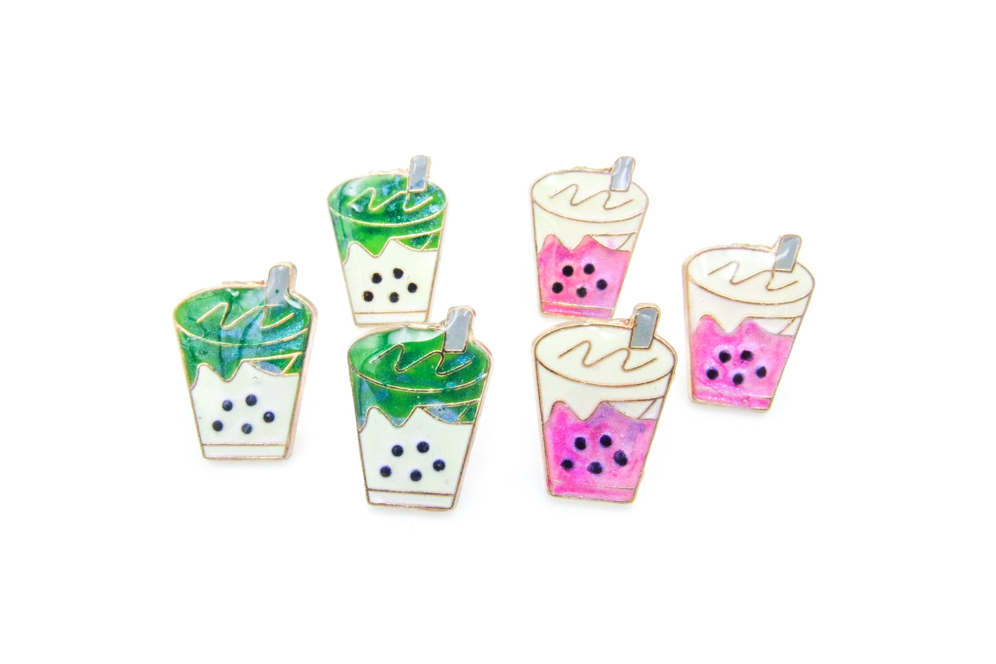 Glittery Boba Bubble Tea Enamel Pin Pin Oh, Heart!