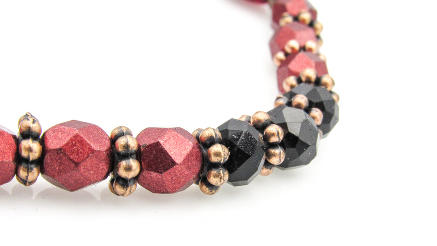 Ladybug Czech Glass Stretch Bracelet Bracelets Oh, Heart!
