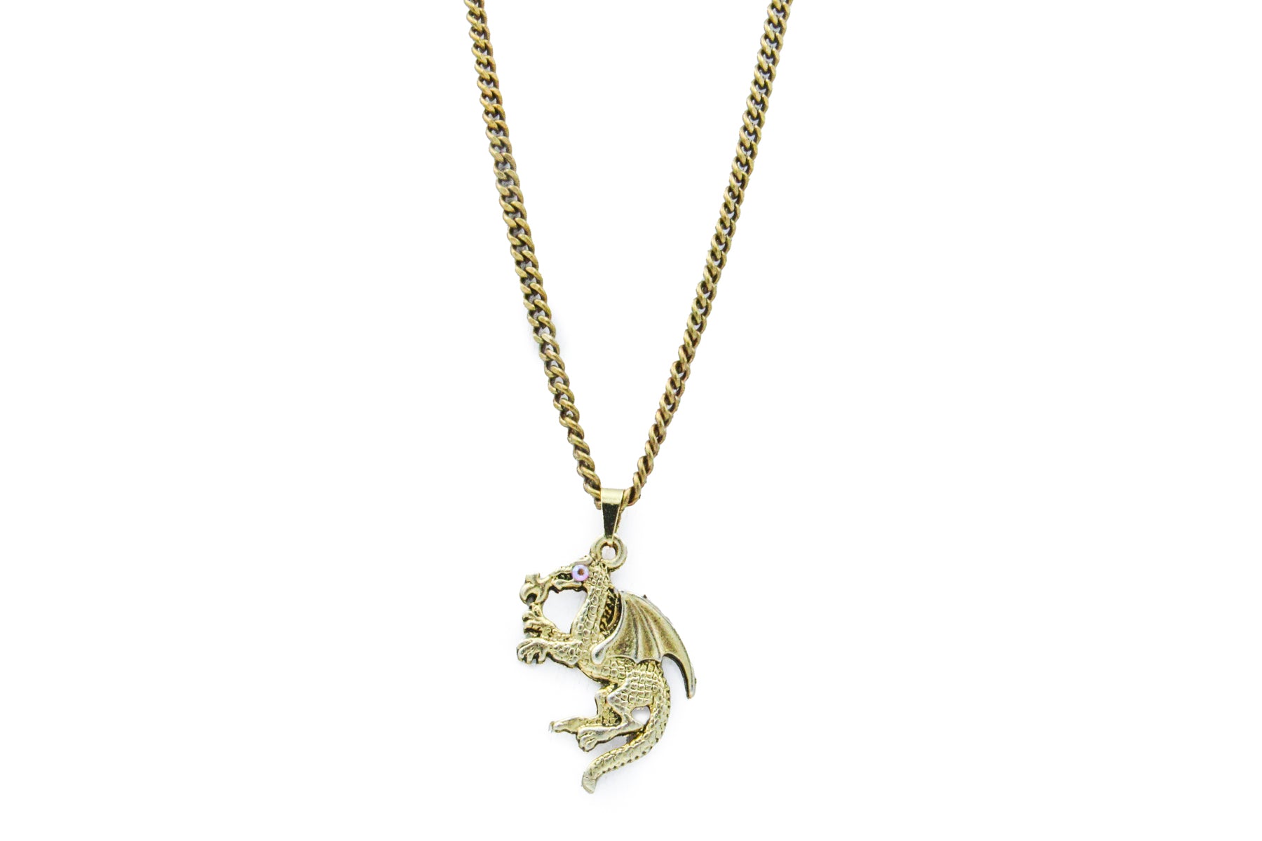 European Dragon Pendant Necklace With Rhinestone Crystal Eye Oh, Heart!