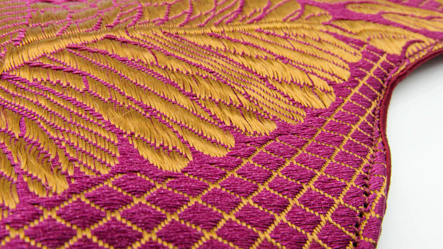 Purple and Gold Silky Brocade Sleep Mask Eye Mask Oh, Heart!
