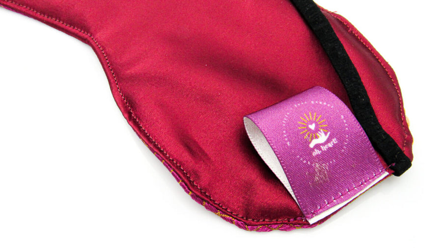 Purple and Gold Silky Brocade Sleep Mask Eye Mask Oh, Heart!