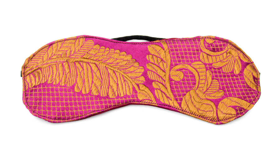 Purple and Gold Silky Brocade Sleep Mask Eye Mask Oh, Heart!