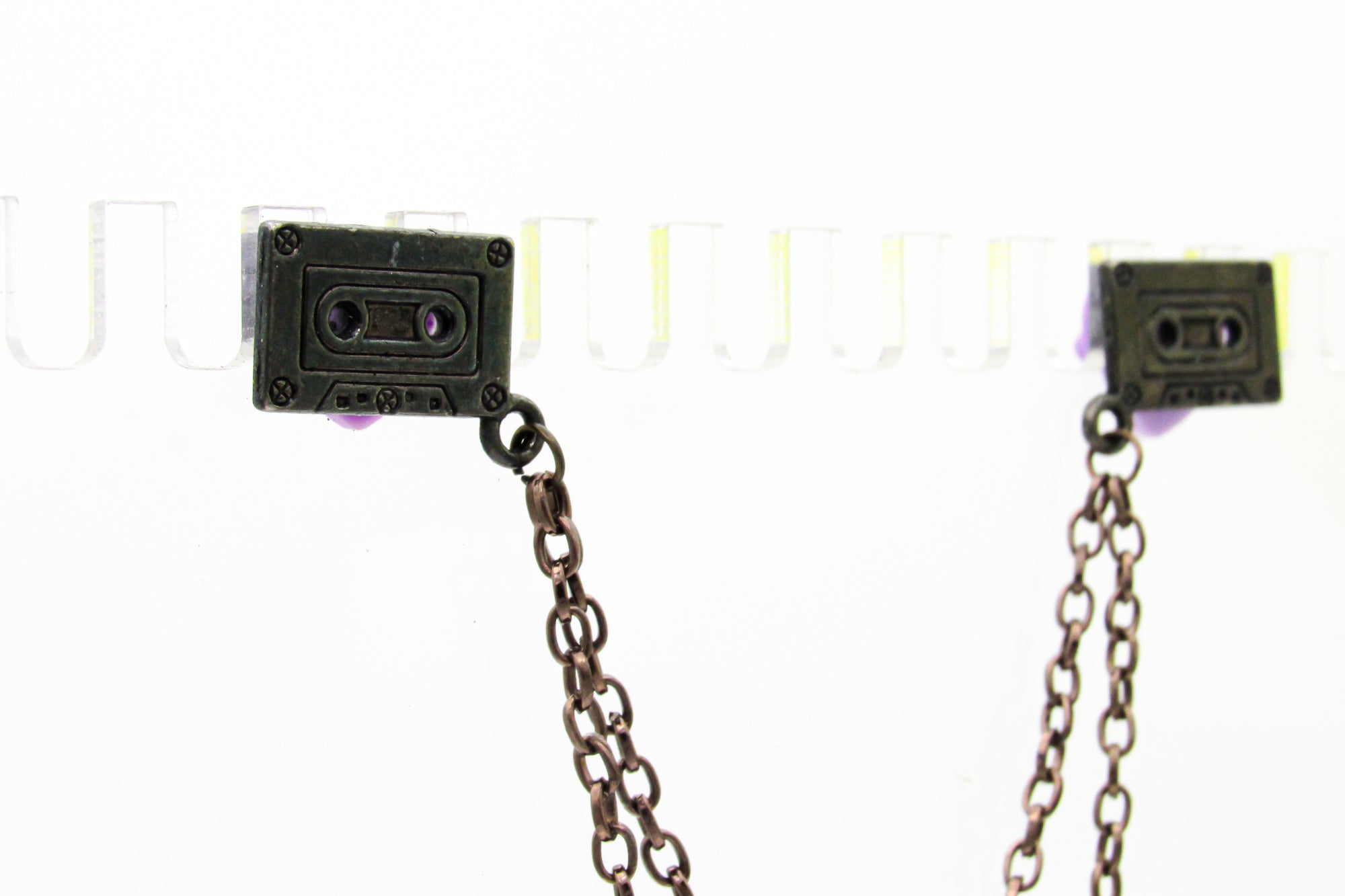 Antiqued Cassette Tape Charm Pinback Collar Chain collar chain Oh, Heart!