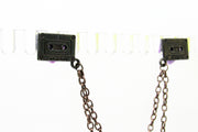 Antiqued Cassette Tape Charm Pinback Collar Chain collar chain Oh, Heart!