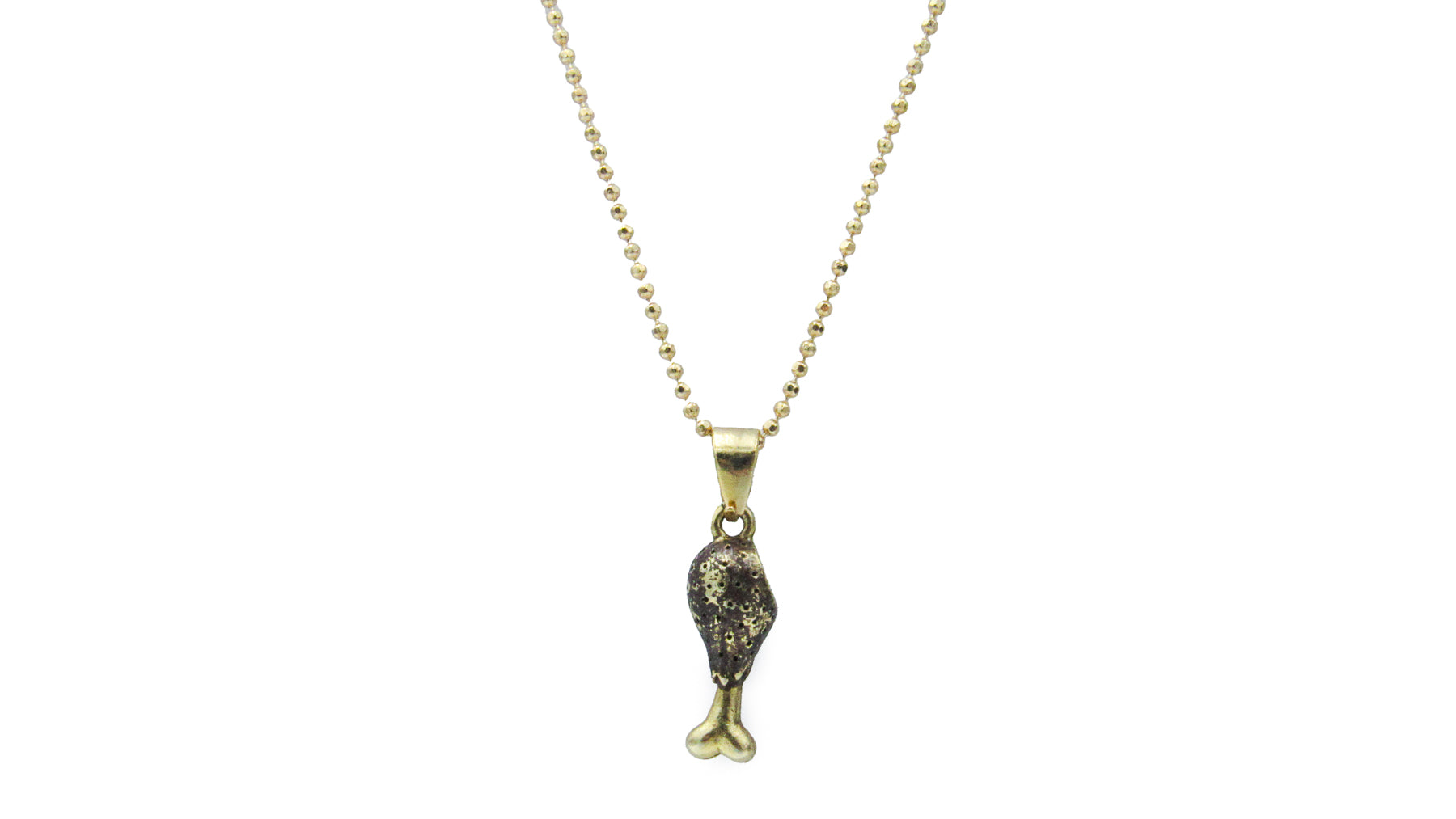 Fried Chicken Leg Enamel Charm Necklace Necklaces Oh, Heart!