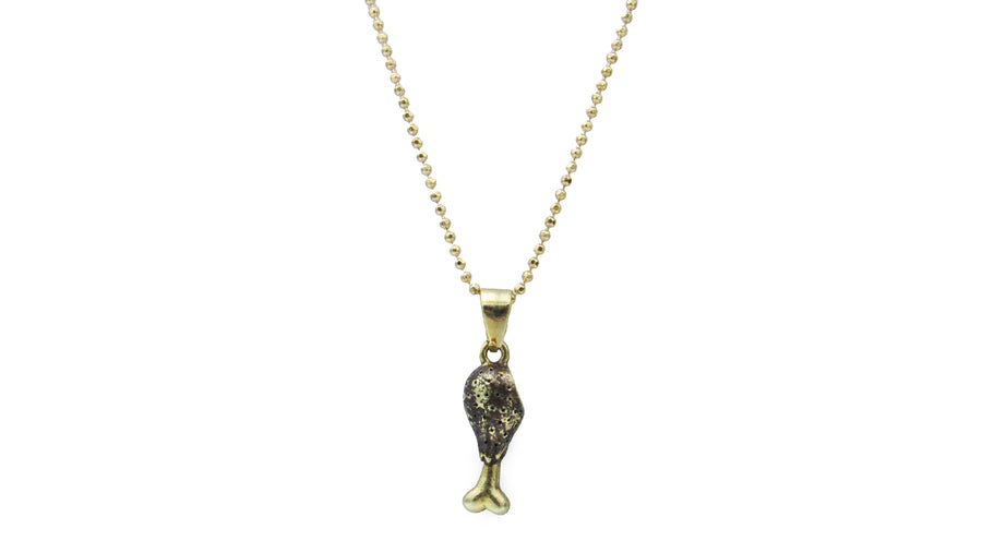 Fried Chicken Leg Enamel Charm Necklace Necklaces Oh, Heart!