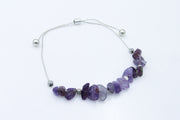Gemstone Chip Beads Silver Adjustable Slide Bracelet Bracelets Oh, Heart!