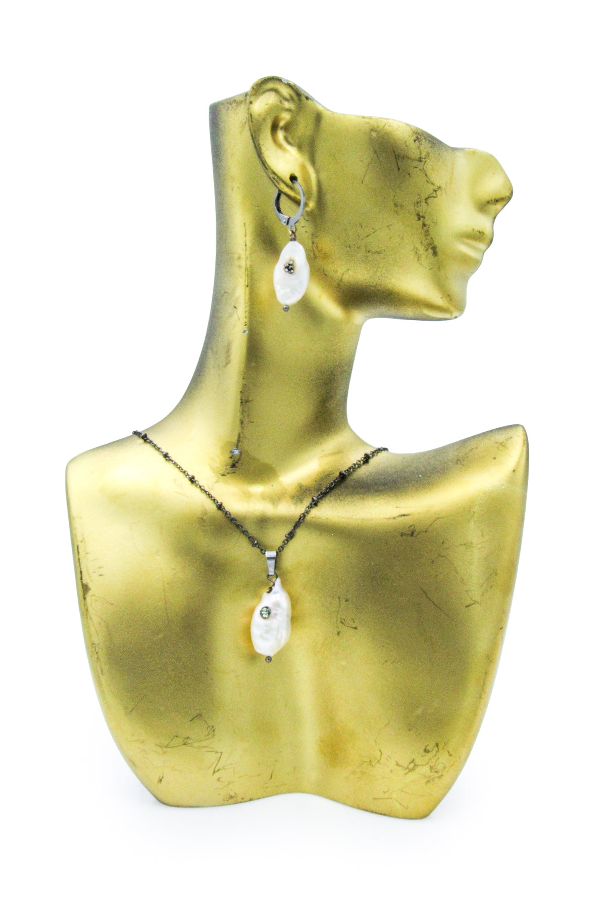 One Of A Kind Baroque Pearl Dangle Earrings and Necklace Set Jewelry Sets Oh, Heart!