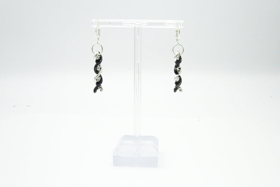 Black and Silver DNA Dangle Earrings Earrings Oh, Heart!