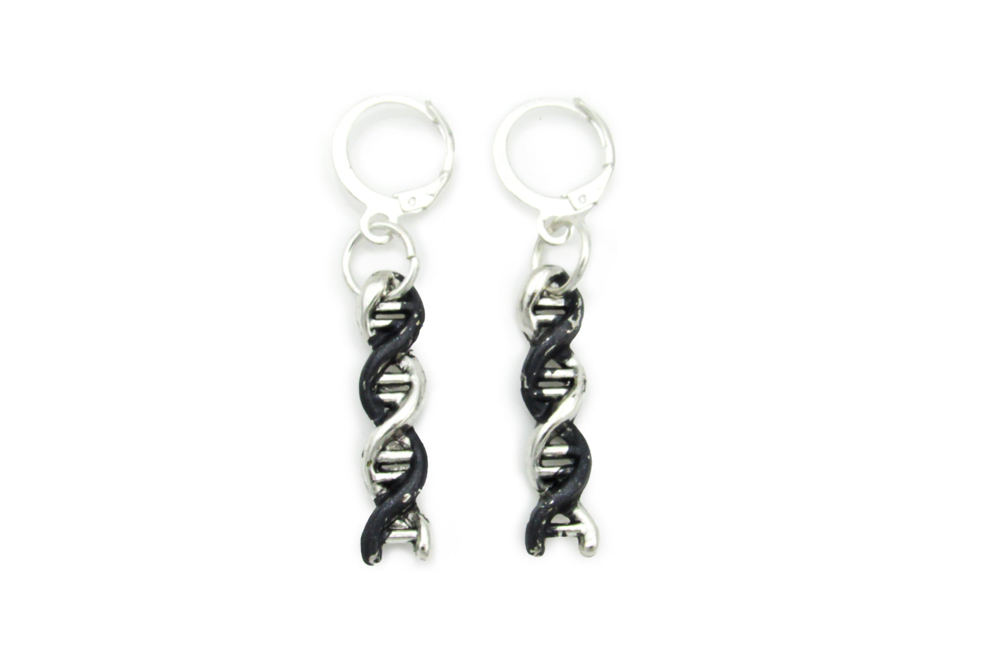 Black and Silver DNA Dangle Earrings Earrings Oh, Heart!