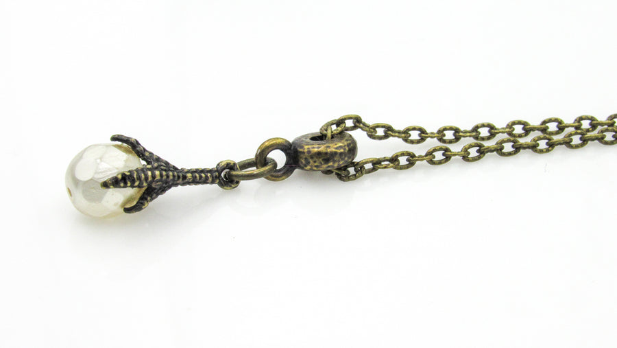 Dragon Claw Pendant Necklace With Glass Crystal Egg Oh, Heart!