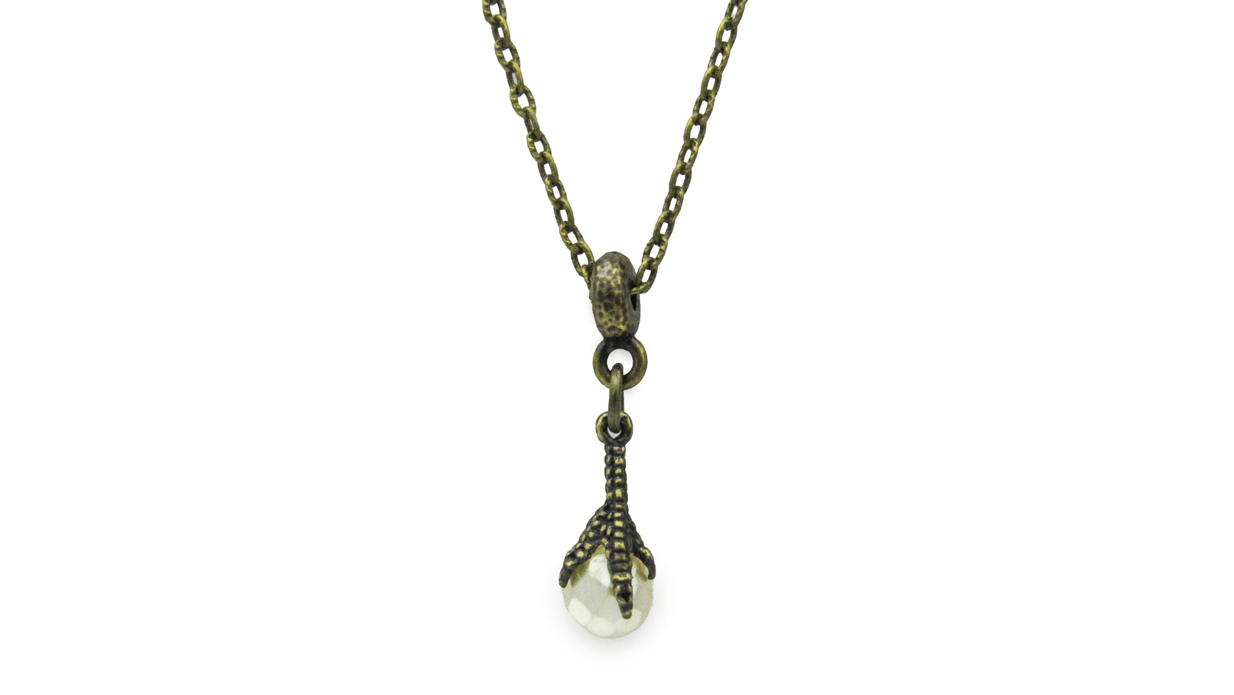 Dragon Claw Pendant Necklace With Glass Crystal Egg Oh, Heart!
