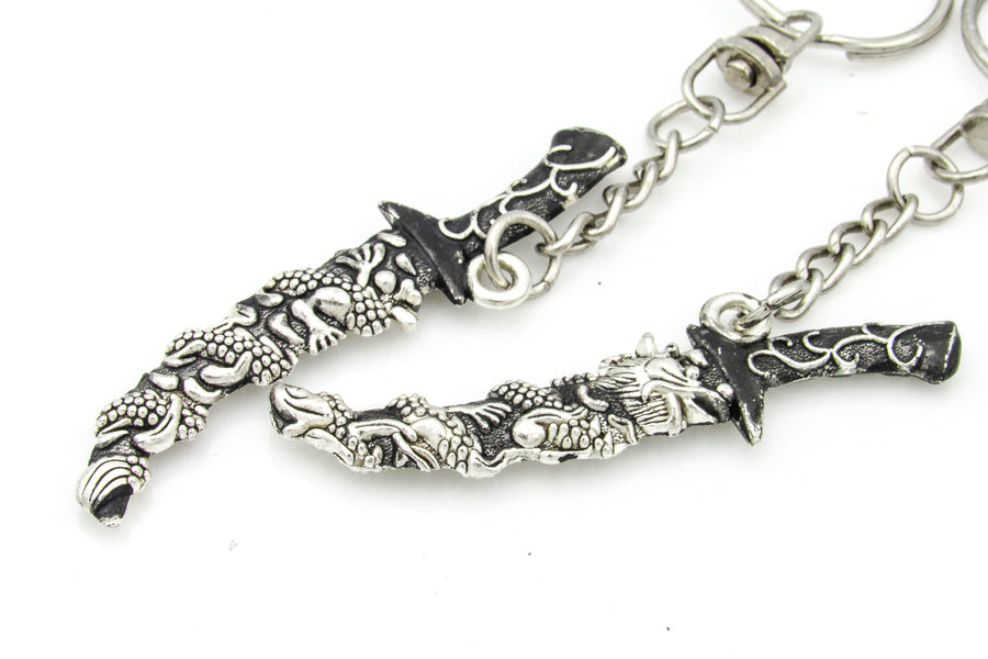 Samurai Dagger With Japanese Dragon Keychain Keychains Oh, Heart!