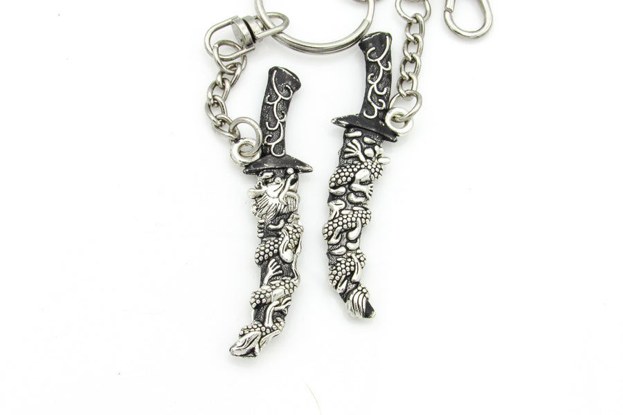 Samurai Dagger With Japanese Dragon Keychain Keychains Oh, Heart!