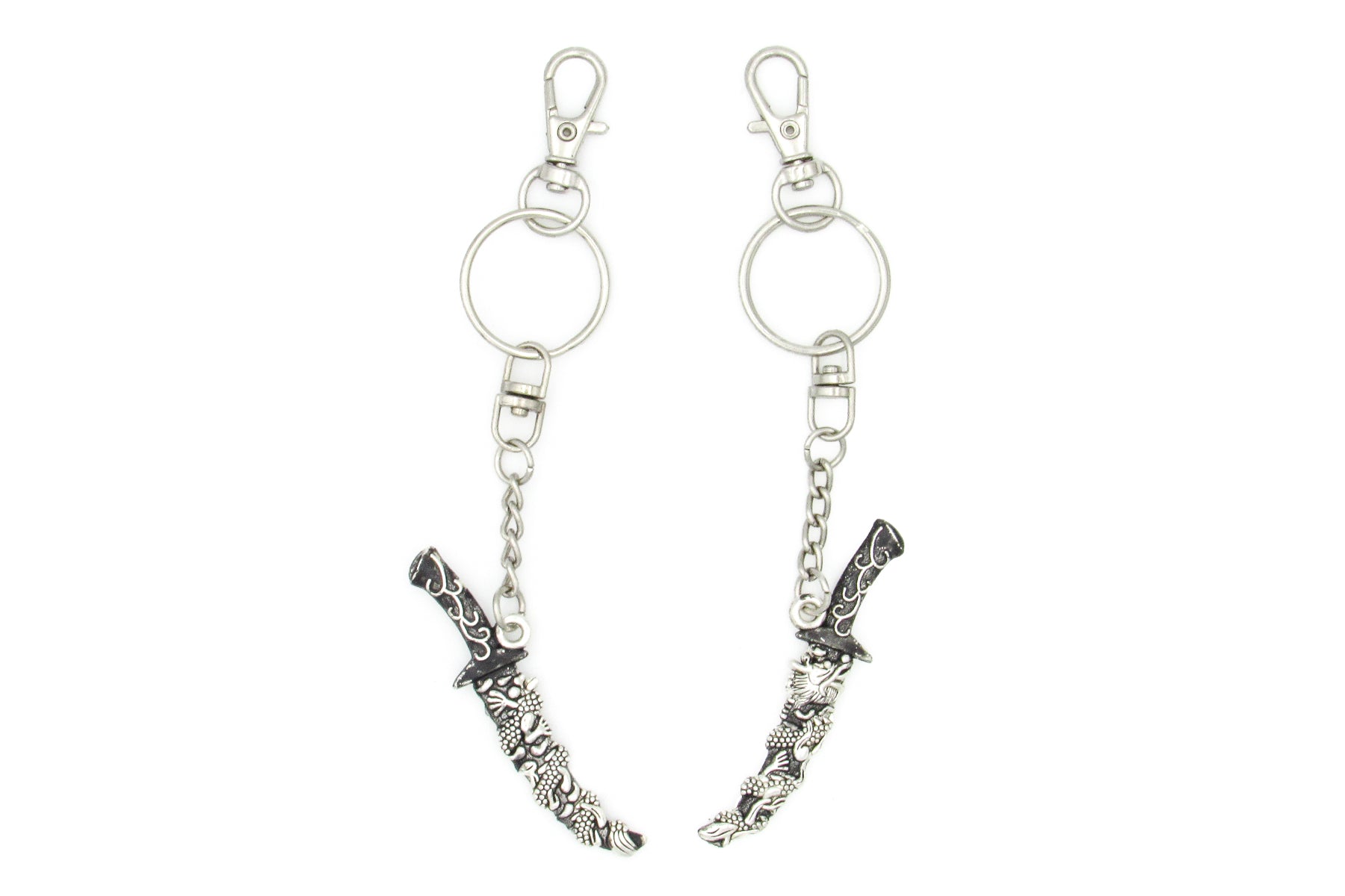 Samurai Dagger With Japanese Dragon Keychain Keychains Oh, Heart!