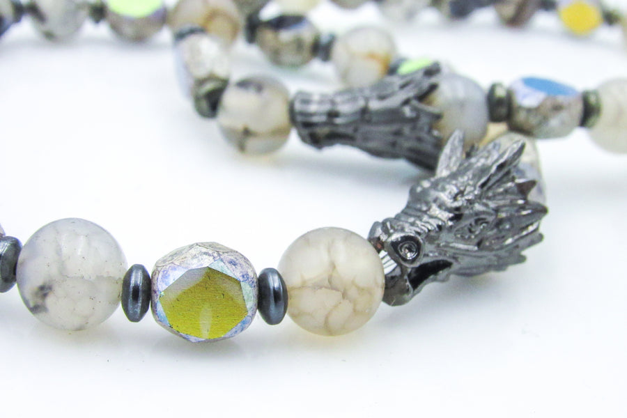 Dragon Vein Agate Stretch Bracelet for Year of the Dragon Bracelets Oh, Heart!