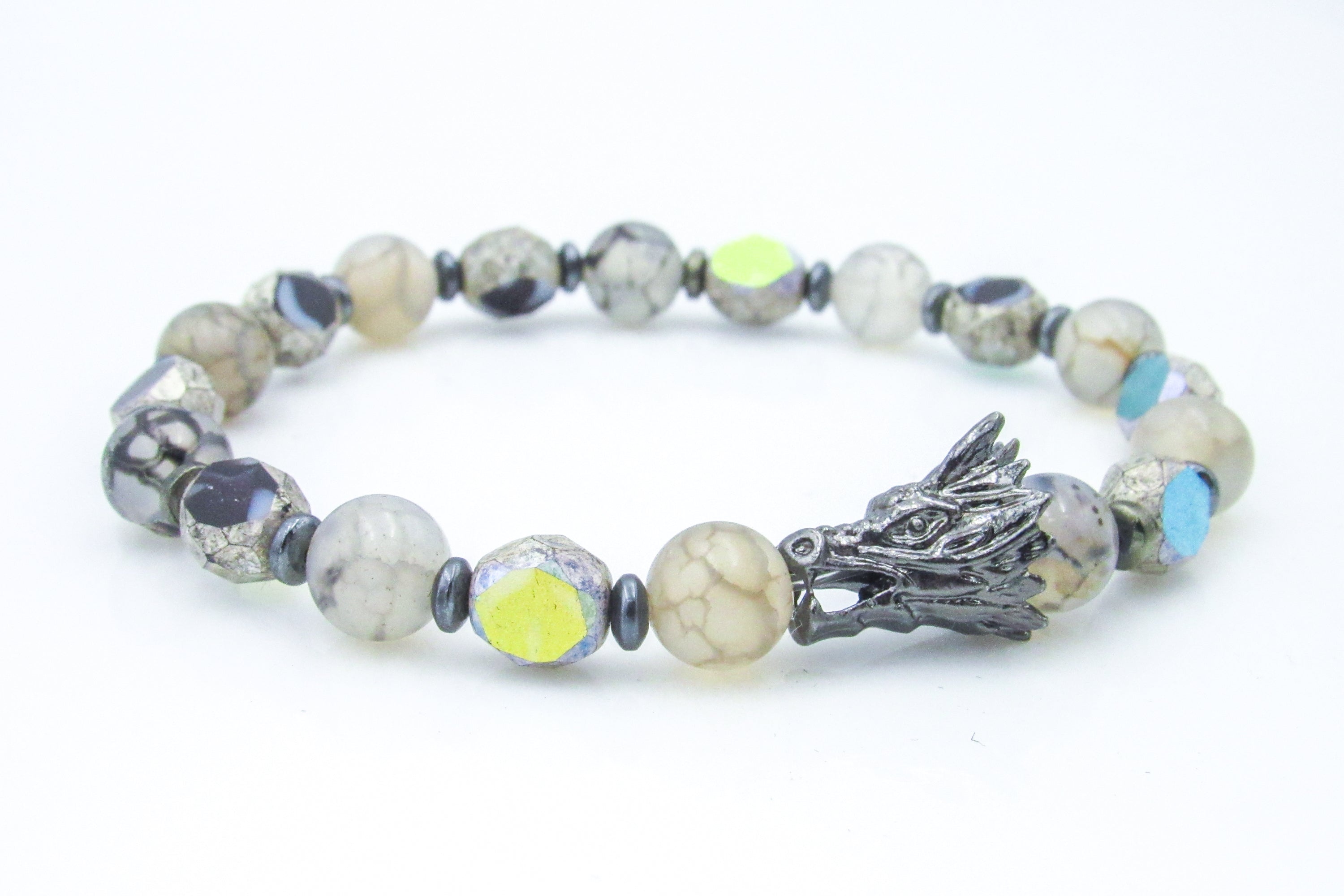 Dragon Vein Agate Stretch Bracelet for Year of the Dragon