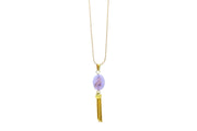 Purple Egyptian Cat Tasseled Gold Necklace Necklaces Oh, Heart!