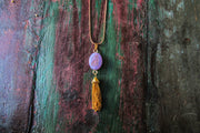 Purple Egyptian Cat Tasseled Gold Necklace Necklaces Oh, Heart!