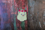Glow In The Dark Ghost With Flower Crown Embroidered Patch Embroidered Patch Oh, Heart!