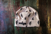 Black Bats on White Ribbed Beanie Beanie Oh, Heart!
