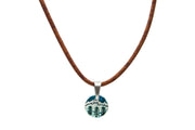Forest and Mountains Enamel Charm On Leather Necklace Necklaces Oh, Heart!