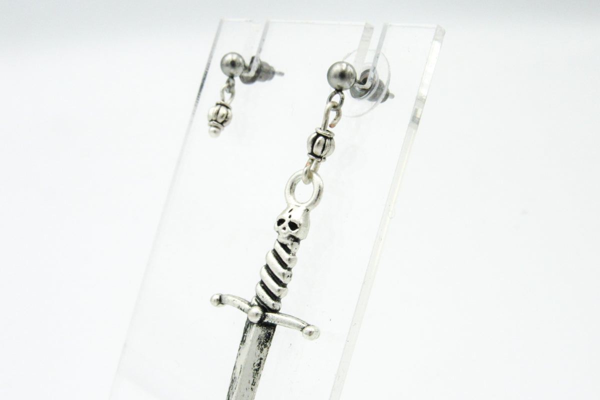 Mismatched Skull Sword Earring Set