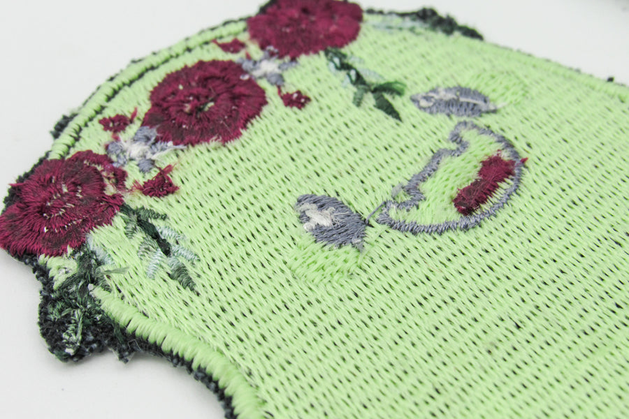 Glow In The Dark Ghost With Flower Crown Embroidered Patch Embroidered Patch Oh, Heart!