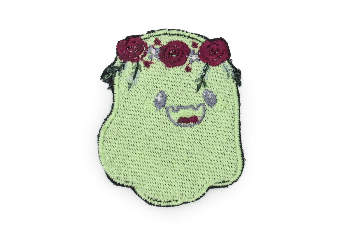 Glow In The Dark Ghost With Flower Crown Embroidered Patch Embroidered Patch Oh, Heart!