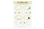 Gold and Blue Illustrated Holiday Cheer Gift Tag Sticker Sheets Gift Tags & Labels Oh, Heart!