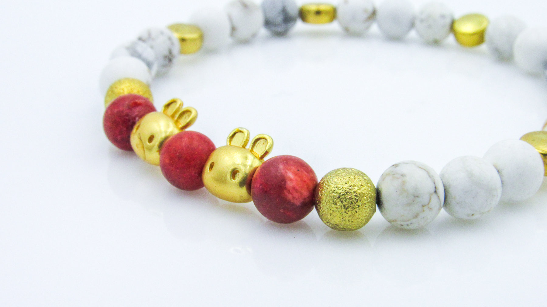 Dainty Gold Bunny Stretch Bracelet Oh, Heart!