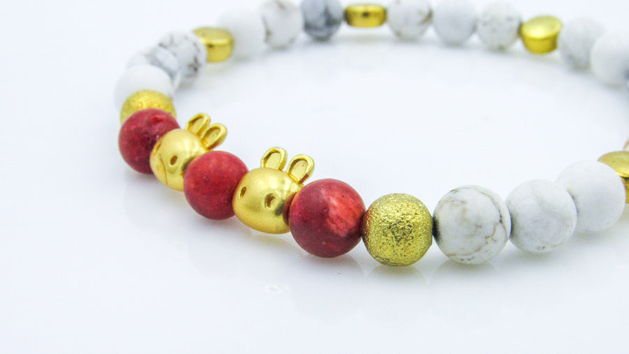 Dainty Gold Bunny Stretch Bracelet Oh, Heart!