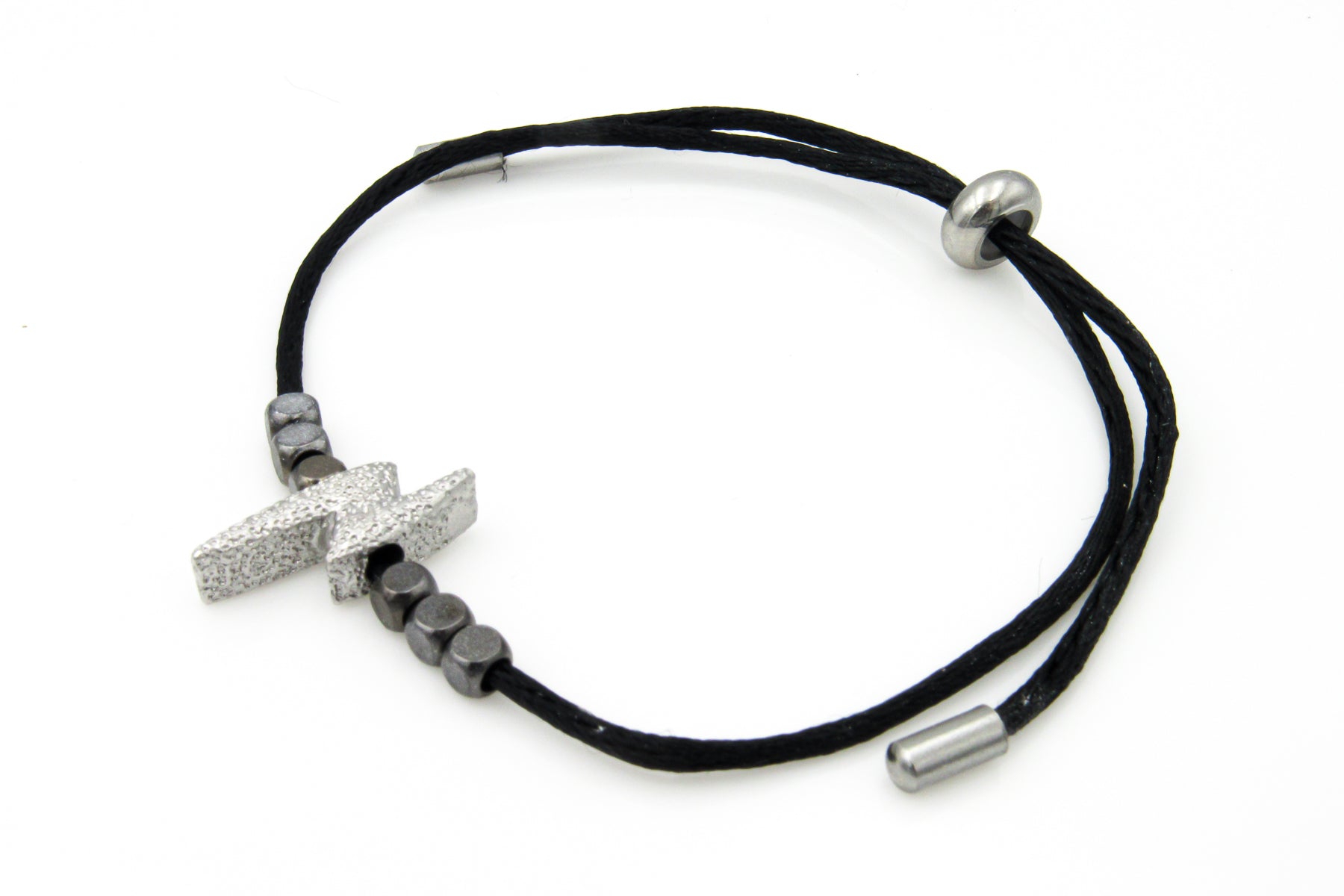 Silver Lightning Bolt Silk Cord Adjustable Bracelet Bracelets Oh, Heart!