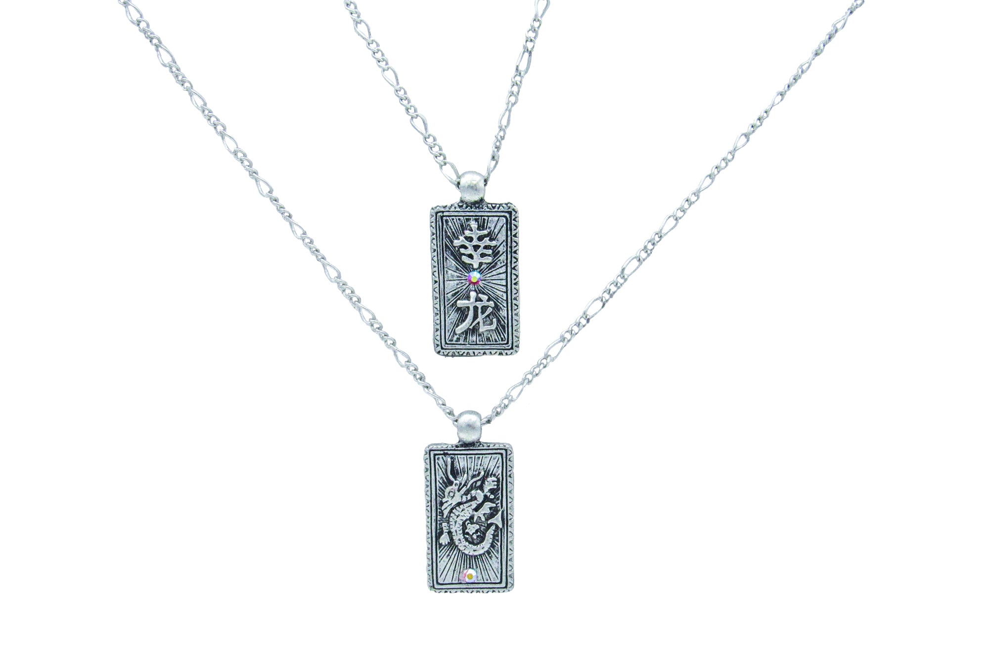 Double Sided Lucky Dragon 幸龙 Pewter Pendant Necklace Necklaces Oh, Heart!