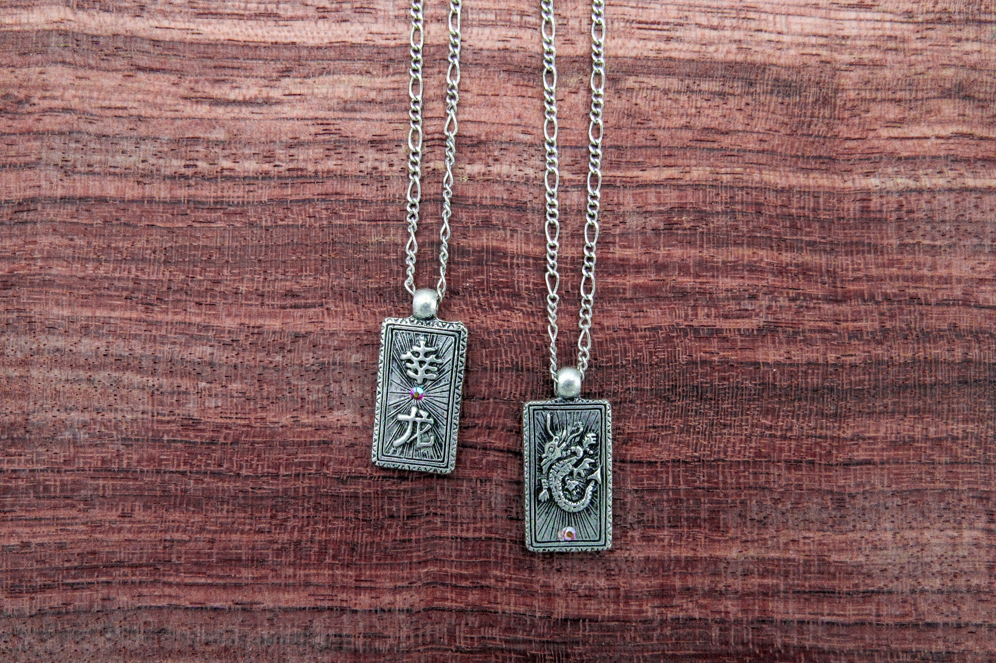 Double Sided Lucky Dragon 幸龙 Pewter Pendant Necklace Necklaces Oh, Heart!