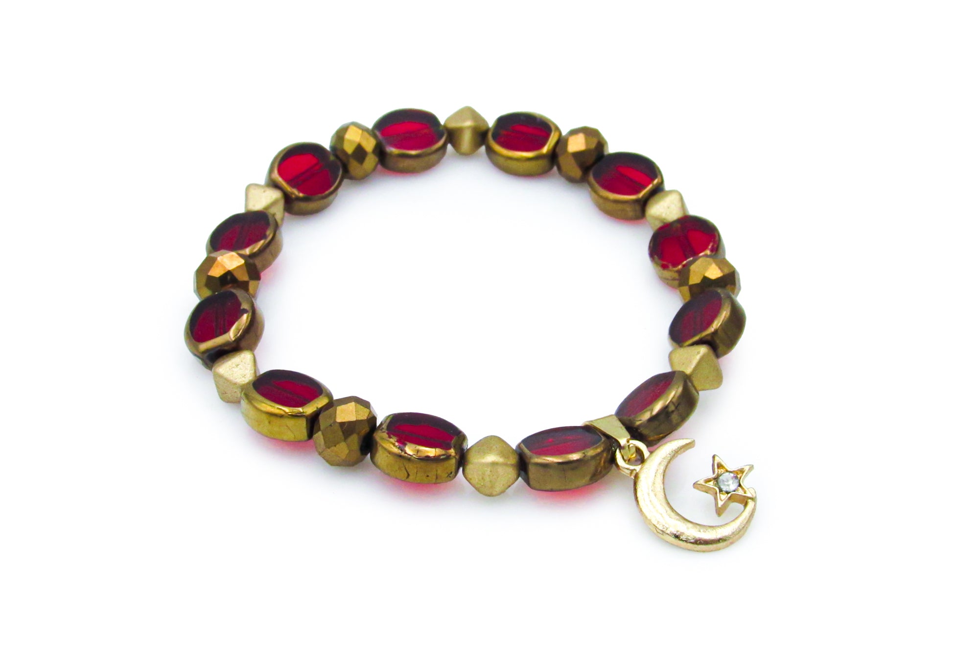 Geometric Red and Gold Lunar New Year Bracelet Bracelets Oh, Heart!