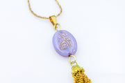 Purple Egyptian Cat Tasseled Gold Necklace Necklaces Oh, Heart!