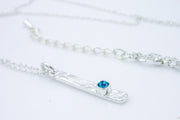 Minimalist Sterling Silver Drop Pendant Necklace With Turquoise Rhinestone Necklaces Oh, Heart!