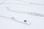 Minimalist Sterling Silver Drop Pendant Necklace With Turquoise Rhinestone Necklaces Oh, Heart!